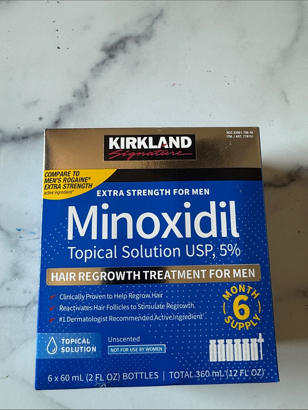 Kirkland Signature Minoxidil Hair Regrowth Treatment - Blue & Gold